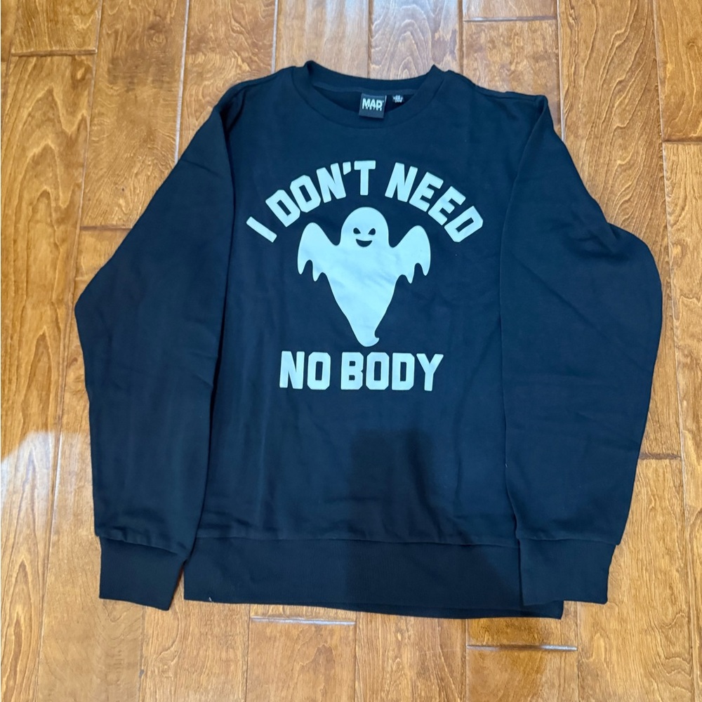 NWT Size Small  MAD Engine Black Ghost Graphic Sweater